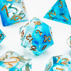 Icebound Fury | Sharp Edge Dice | 7 Piece Set