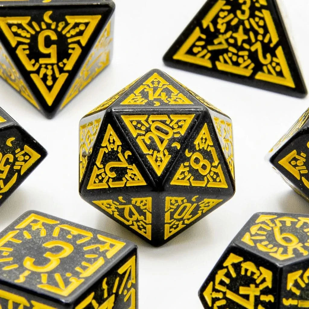 Solar Ray - Acrylic DND Dice Set - 7 Piece Polyhedral