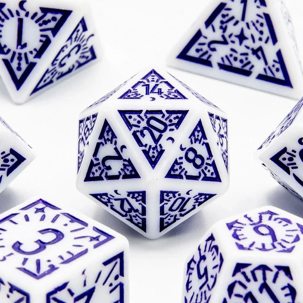Arcane Twilight - Acrylic DND Dice Set - 7 Piece Polyhedral