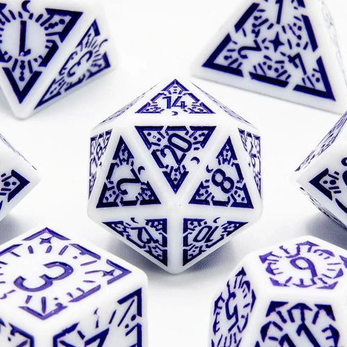 Arcane Twilight - Acrylic DND Dice Set - 7 Piece Polyhedral