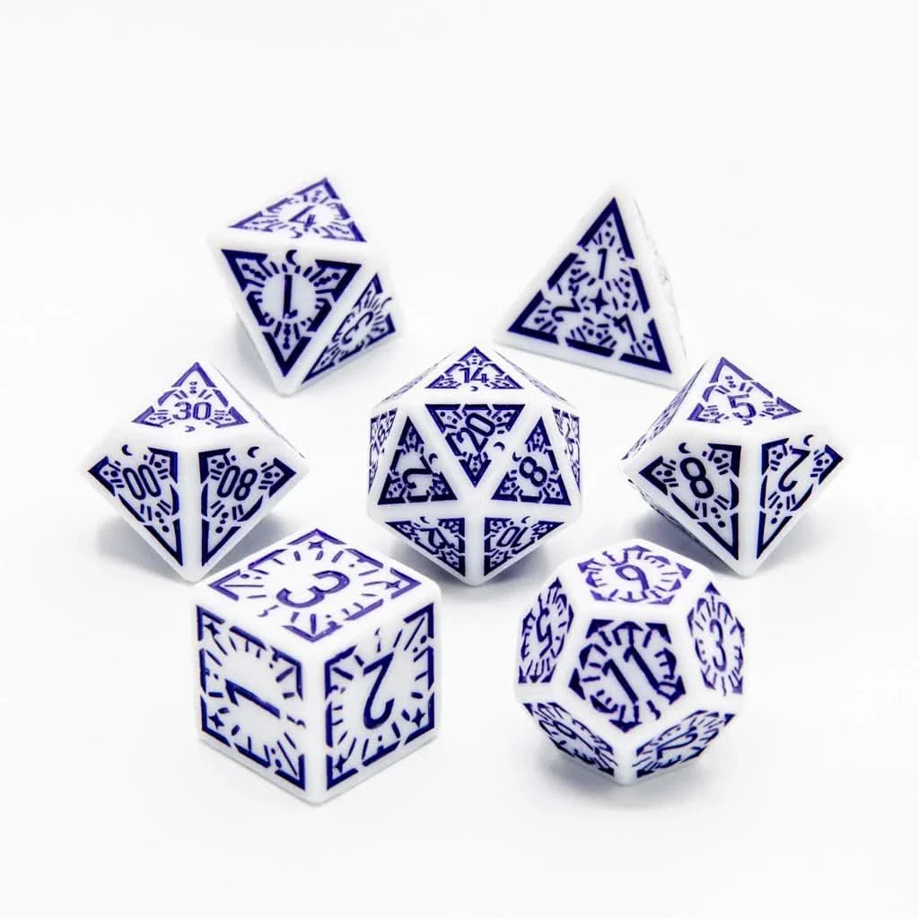 Arcane Twilight - Acrylic DND Dice Set - 7 Piece Polyhedral