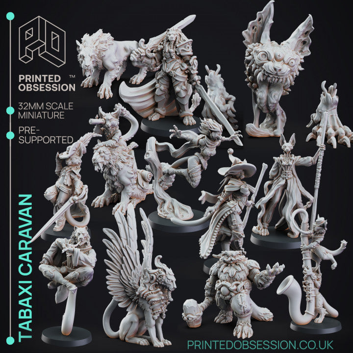 Tabaxi Caravan Miniatures | Fantasy Miniature | Printed Obsession