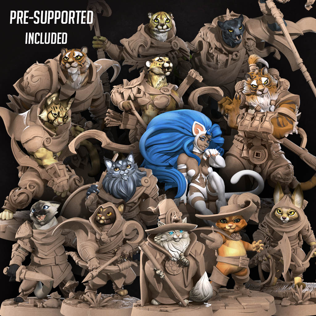 Tabaxi (Full Set) | Fantasy Miniature | Bite the Bullet