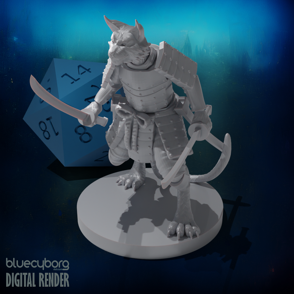 Tabaxi Samurai 28mm Scale Miniature