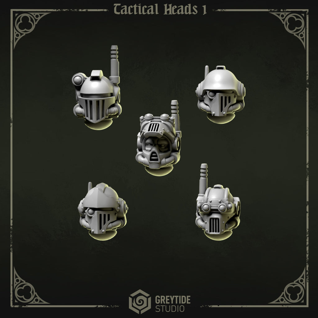 Tactical Heads & Helmets Pack | Eternal Pilgrims | Conversion Bits For 28mm 32mm Sci-fi Marines