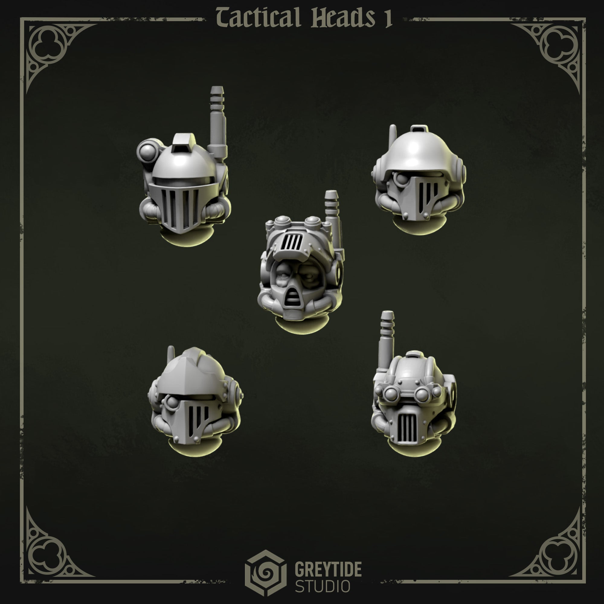Tactical Heads & Helmets Pack | Eternal Pilgrims | Conversion Bits For 28mm 32mm Sci-fi Marines