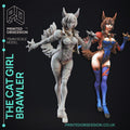 The Cat Girl Brawler (150mm) | Specials | Fantasy Miniature | Printed Obsession