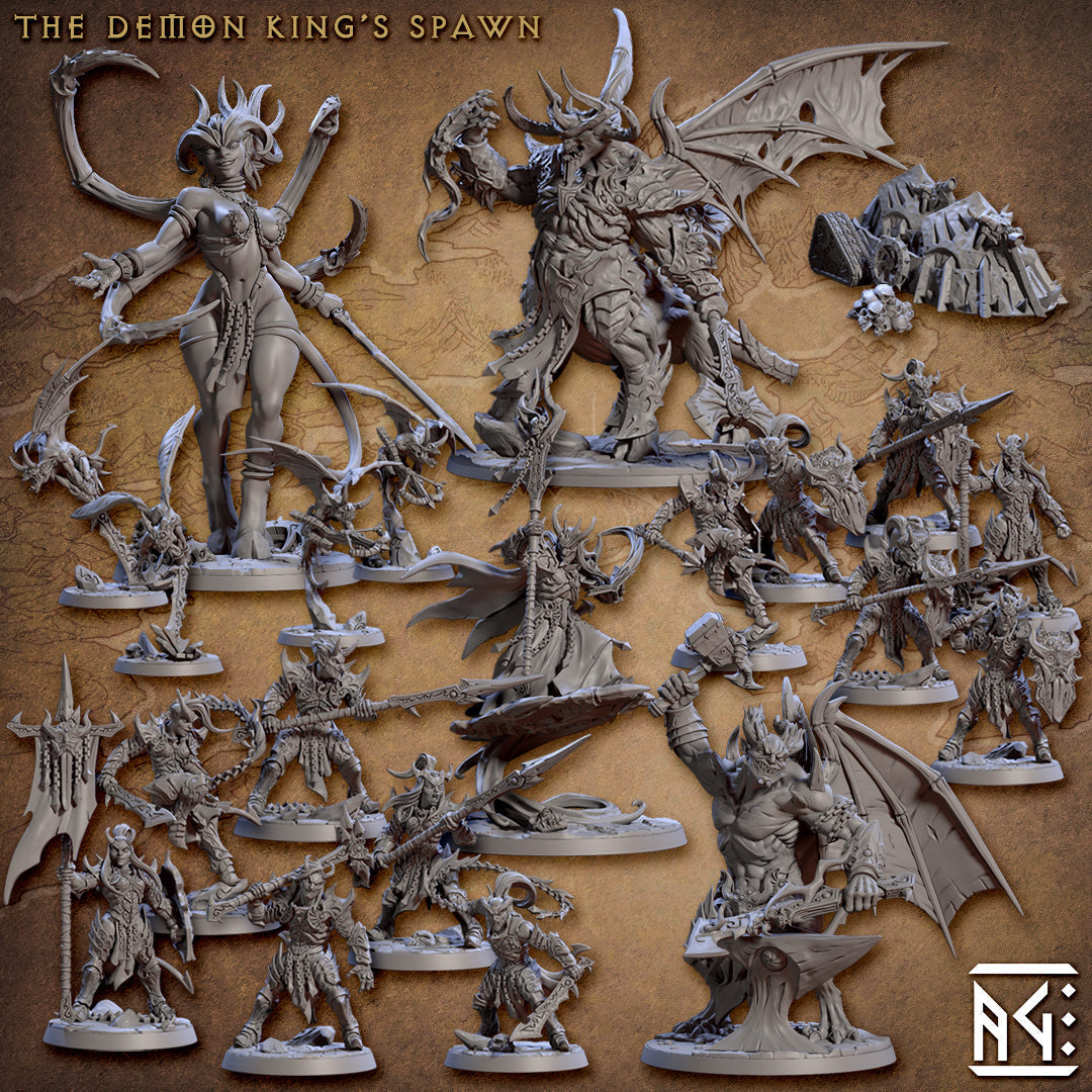 The Demon King's Spawn Miniatures (Full Set) | Fantasy D&D Miniature | Artisan Guild