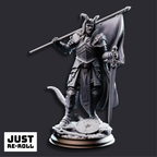 The Captain Tiefling Veteran Soldier - 3D Printed Fighter Character Miniature
