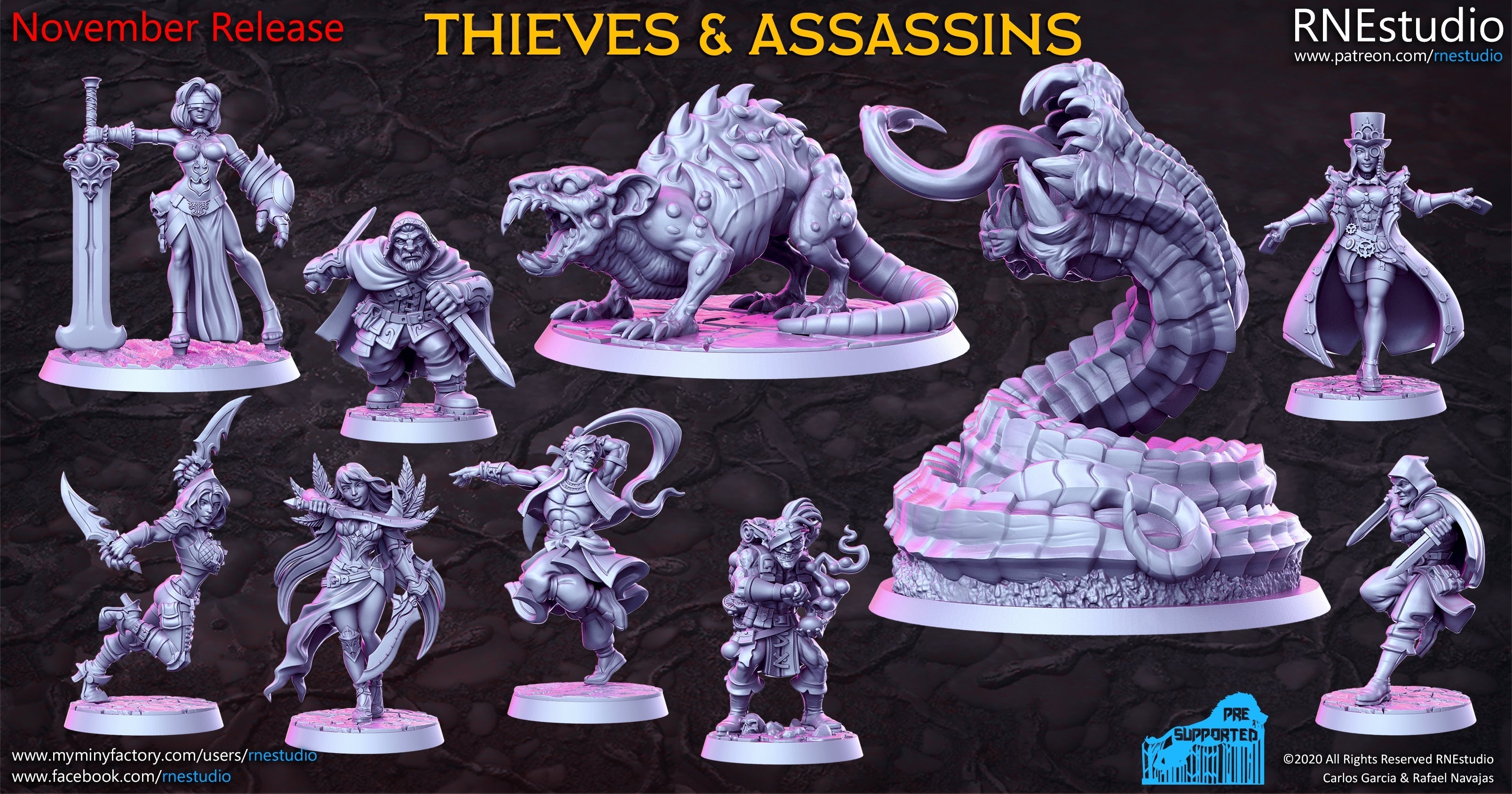 Thieves & Assassins Miniatures (Full Set) | Fantasy Miniature | RN Estudio