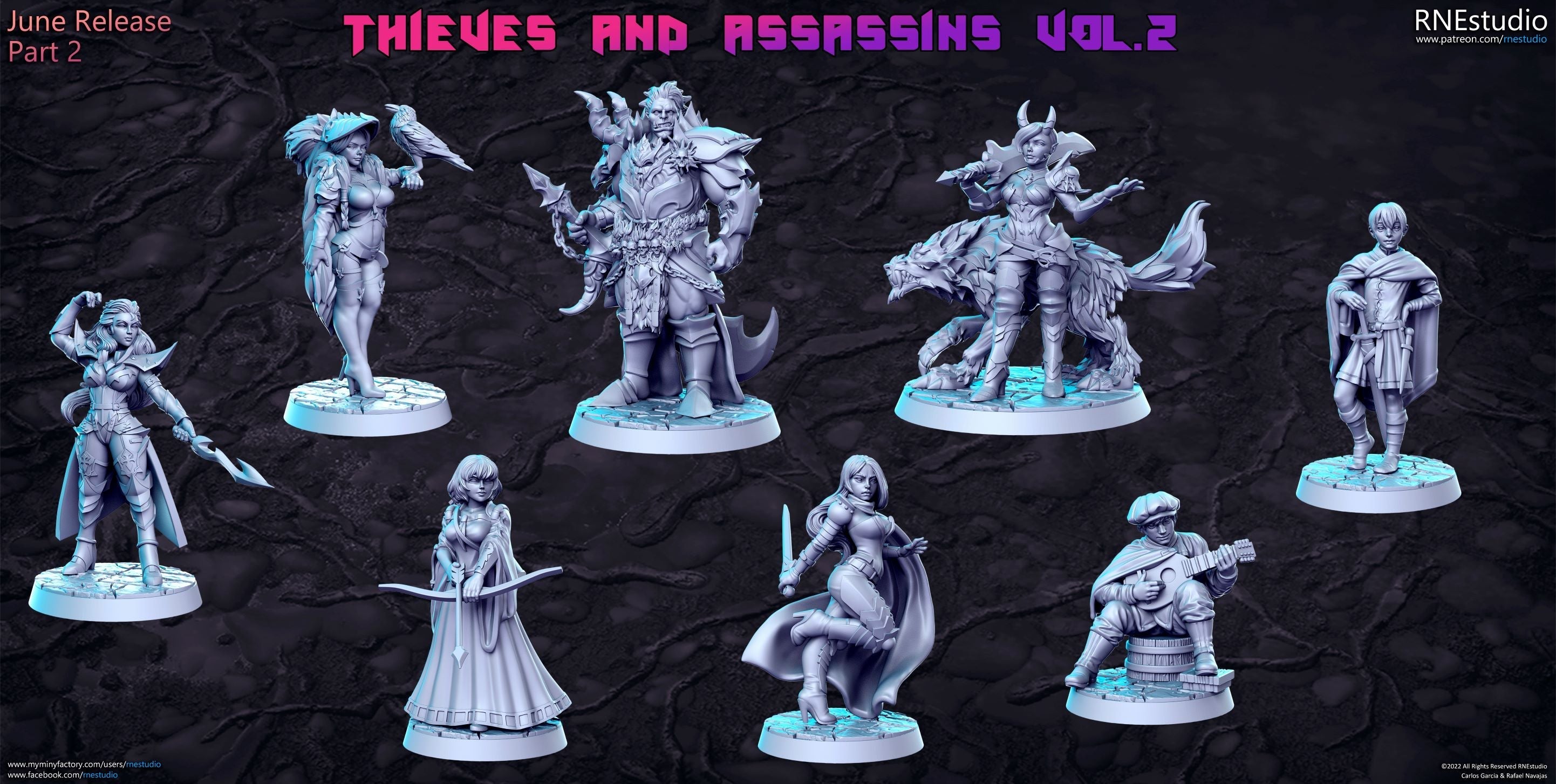 Thieves & Assassins Vol 2 Miniatures (Full Set) | Fantasy Miniature | RN Estudio