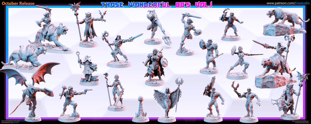Those Wonderful 80's Miniatures (Full Set) | Fantasy Miniature | RN Estudio