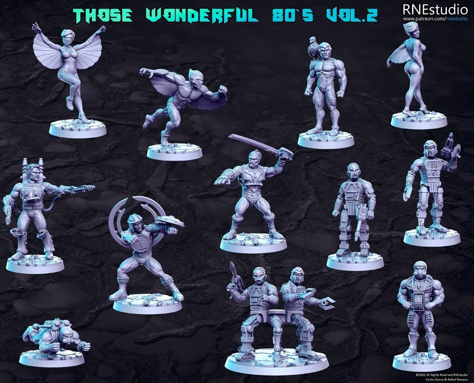 Those Wonderful 80's Vol 2 Miniatures (Full Set) | Fantasy Miniature | RN Estudio