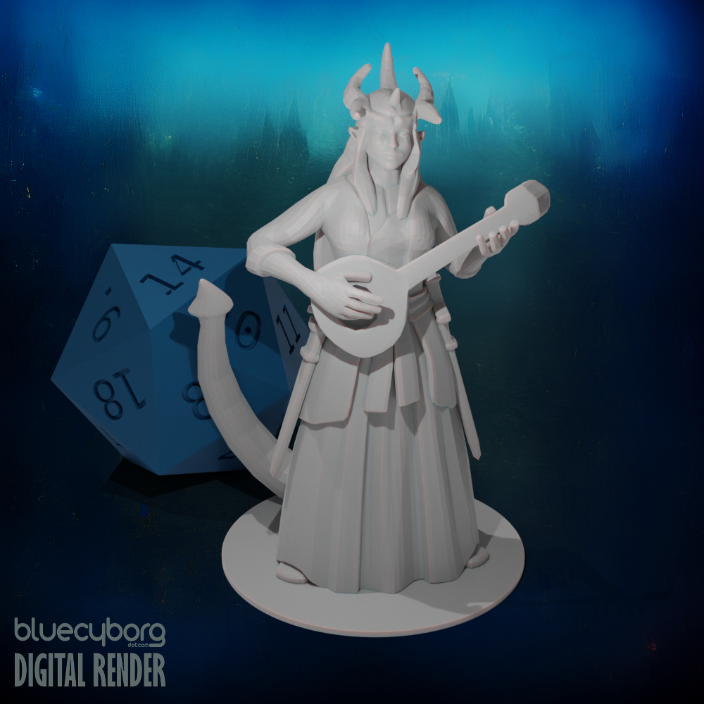 Tiefling Female Bard 2 28mm Scale Miniature