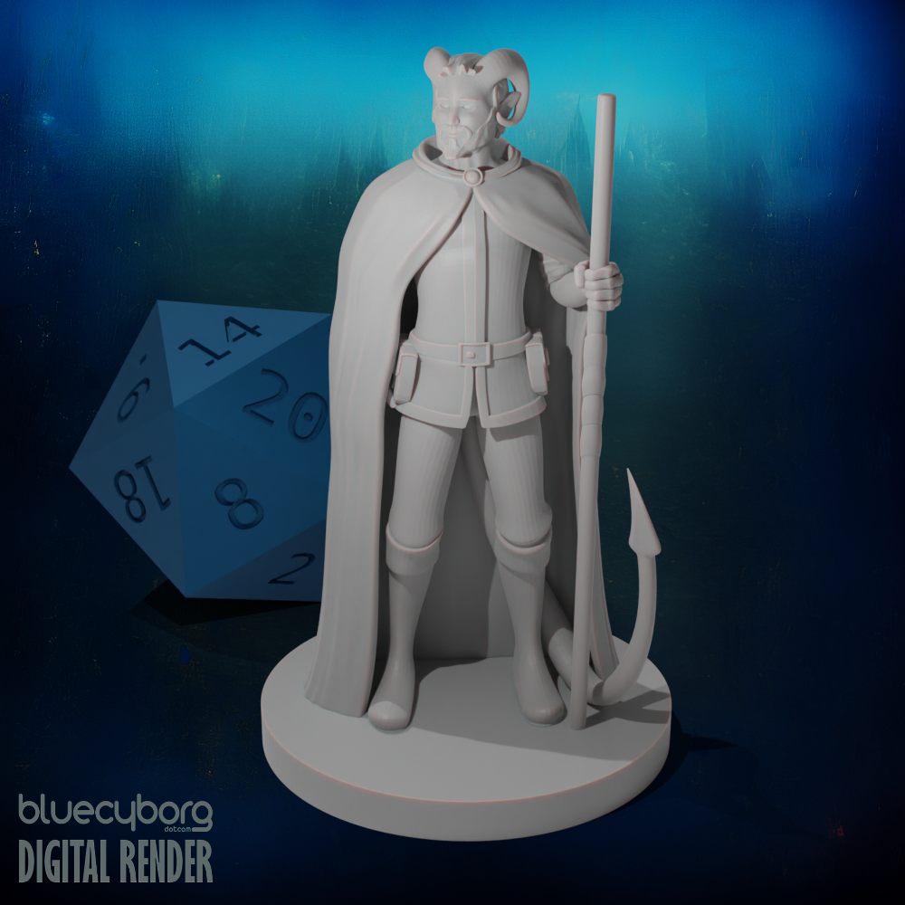 Tiefling Male Druid 28mm Scale Miniature