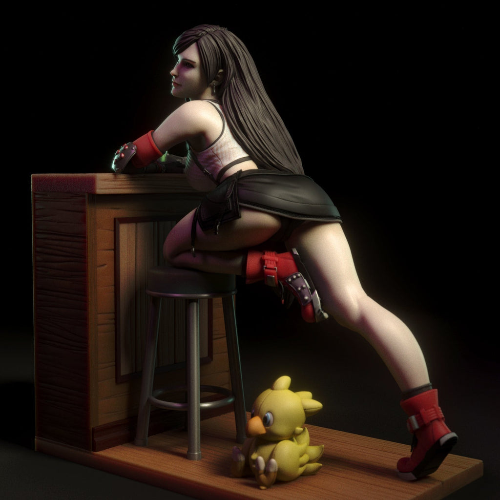 Tifa | Pin-Up Statue Fan Art Miniature Unpainted | Torrida Minis