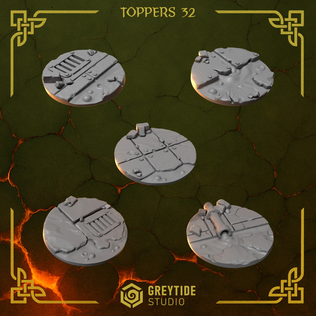 Base Topper Pack Anvil Wardens Conversion Bits For 28mm 32mm Sci-fi Space Knights