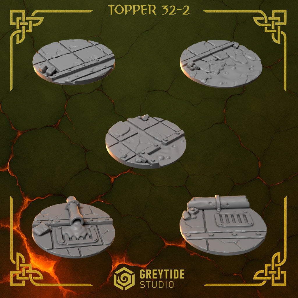 Base Topper Pack Anvil Wardens Conversion Bits For 28mm 32mm Sci-fi Space Knights