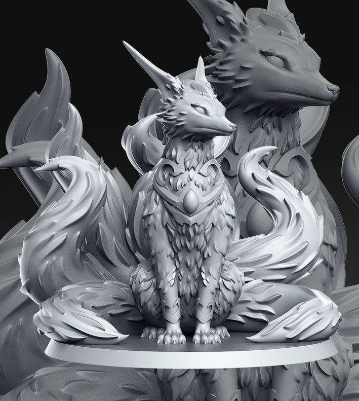 Magical Beast Fox Tsune | Monster Hunters | Fantasy Miniature | RN Estudio
