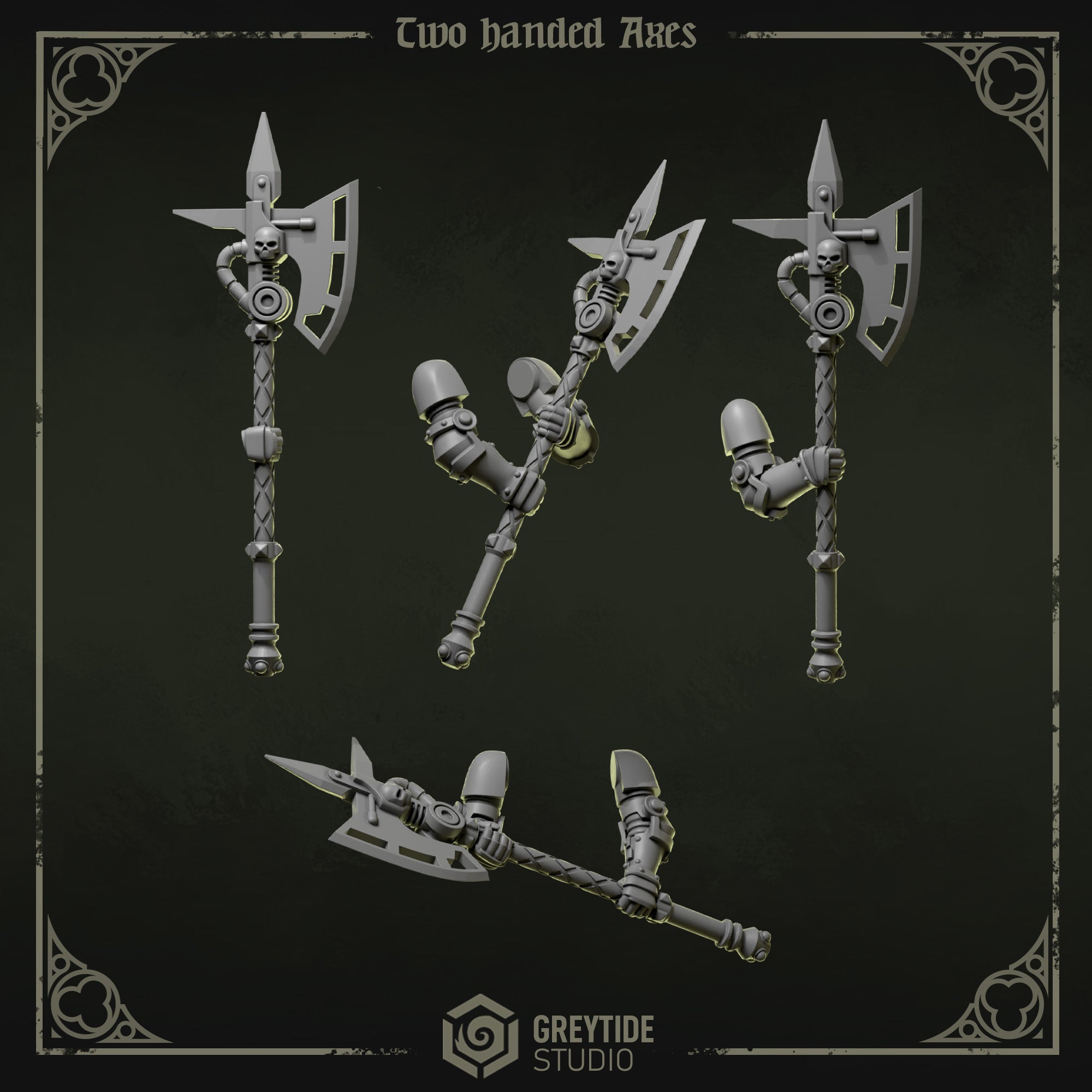Two Handed Axes | Eternal Pilgrims | Conversion Bits For 28mm 32mm Sci-fi Marines