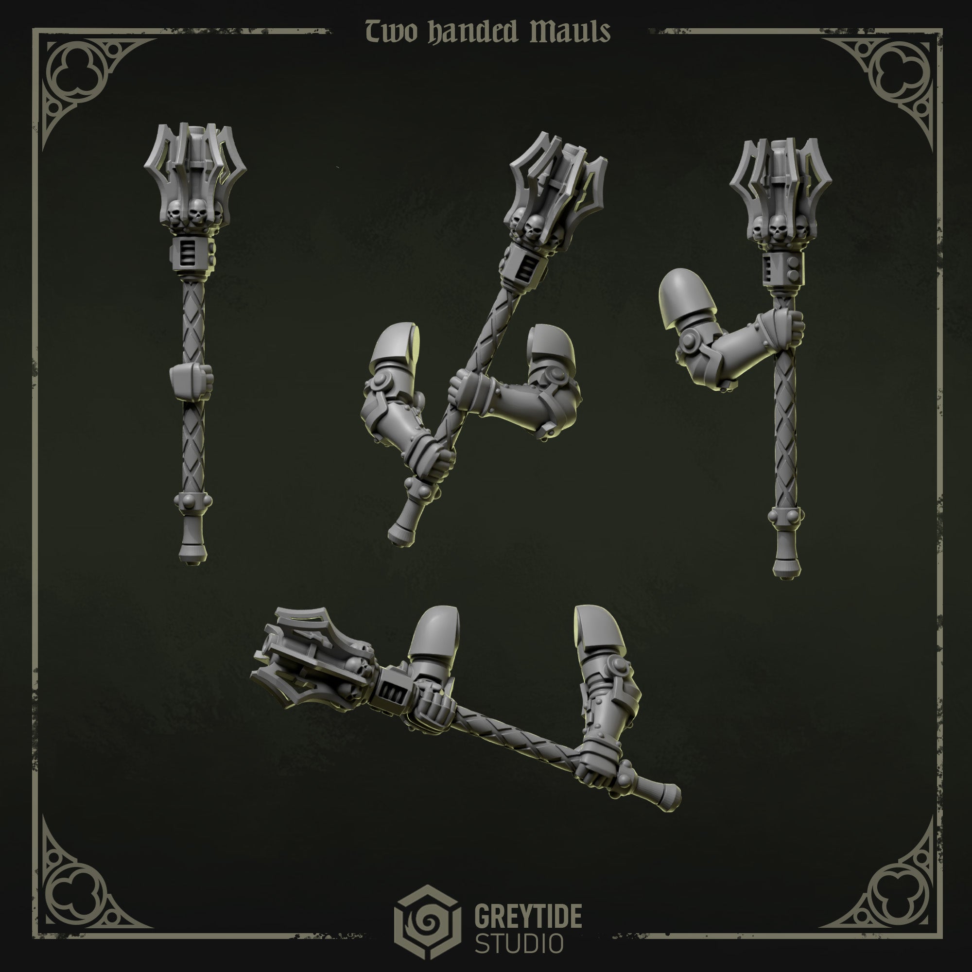 Two Handed Mauls | Eternal Pilgrims | Conversion Bits For 28mm 32mm Sci-fi Marines