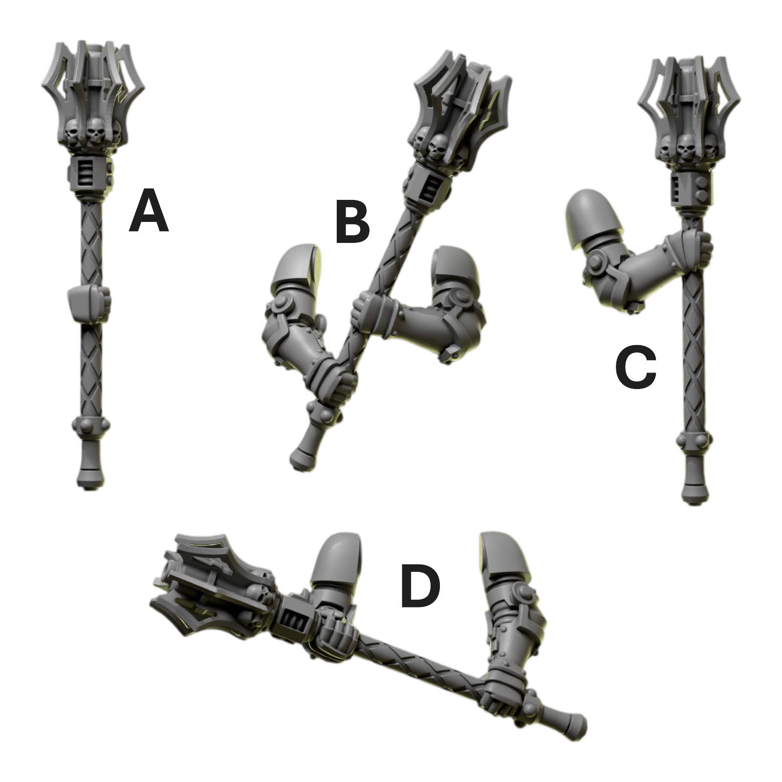 Two Handed Mauls | Eternal Pilgrims | Conversion Bits For 28mm 32mm Sci-fi Marines