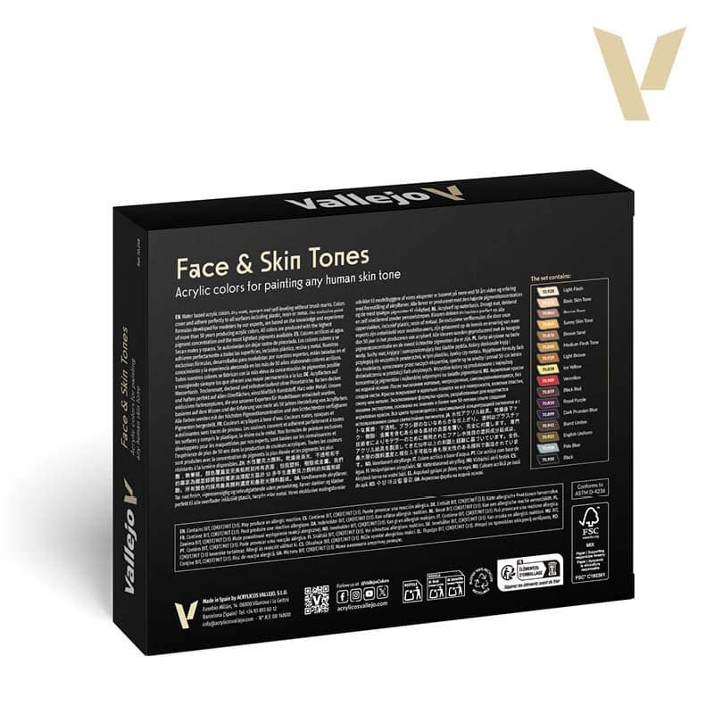 Vallejo Model Color Face & Skin Tones Set (x16)