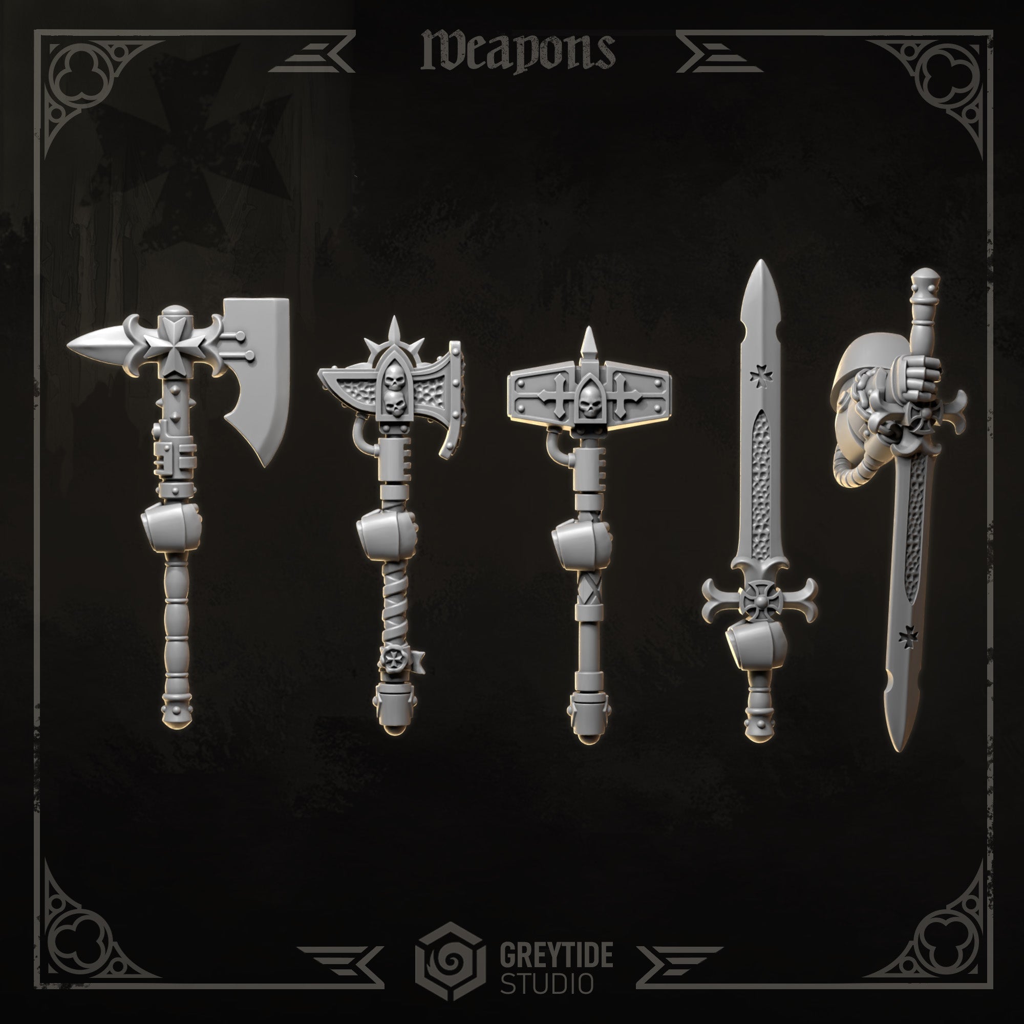 One Handed Melee Weapons | Eternal Crusaders | Conversion Bits For 28mm 32mm Sci-fi Marines