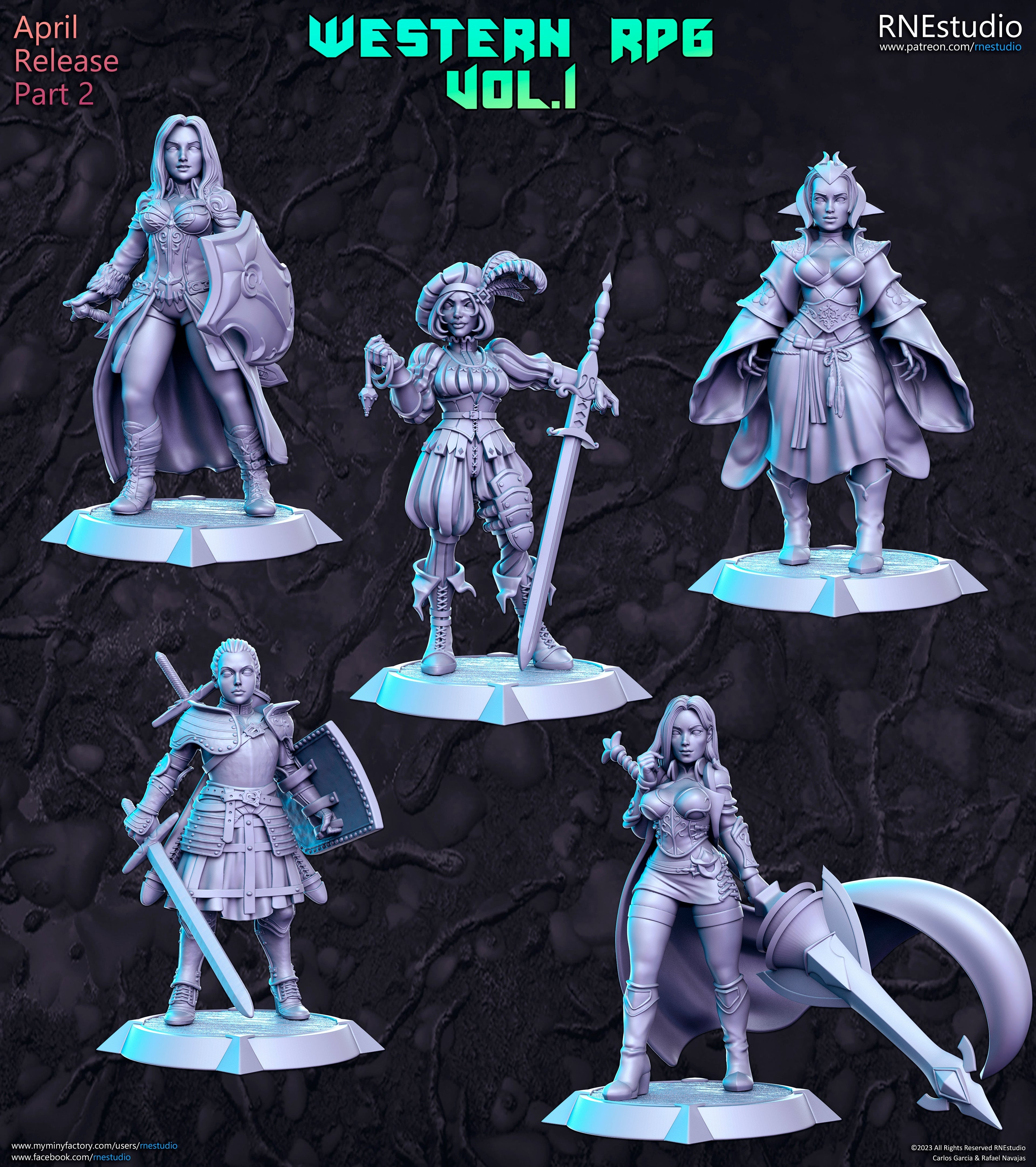Western RPG Vol 1 Miniatures (Full Set) | Fantasy Miniature | RN Estudio