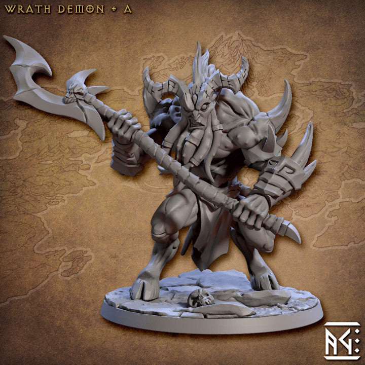 Wrath Demon Miniatures | Abyss Demons | Fantasy D&D Miniature | Artisan Guild