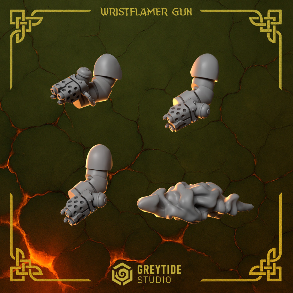Wrist Flammer Throwers Anvil Wardens Conversion Bits For 28mm 32mm Sci-fi Space Knights
