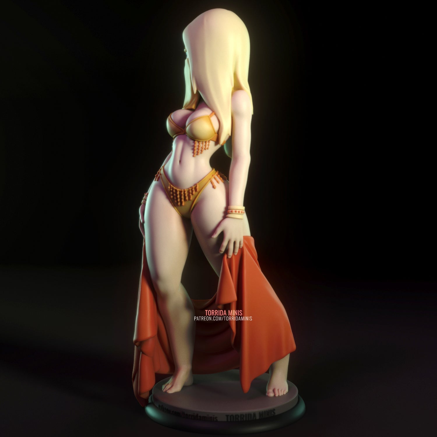 Yellow Sorceress | Pin-Up Statue Fan Art Miniature Unpainted | Torrida Minis
