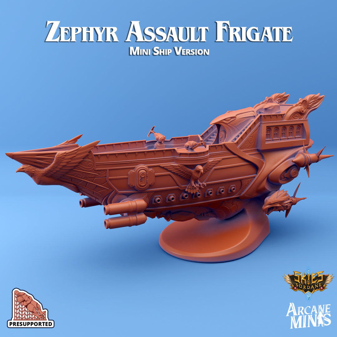 Zephyr Assault Frigate Airship | Skies of Sordane | Fantasy Miniature | Arcane Minis