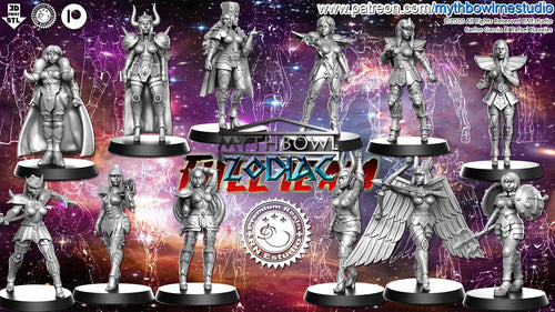 Zodiac Miniatures (Full Team) | Mythbowl | Fantasy Miniature | RN Estudio