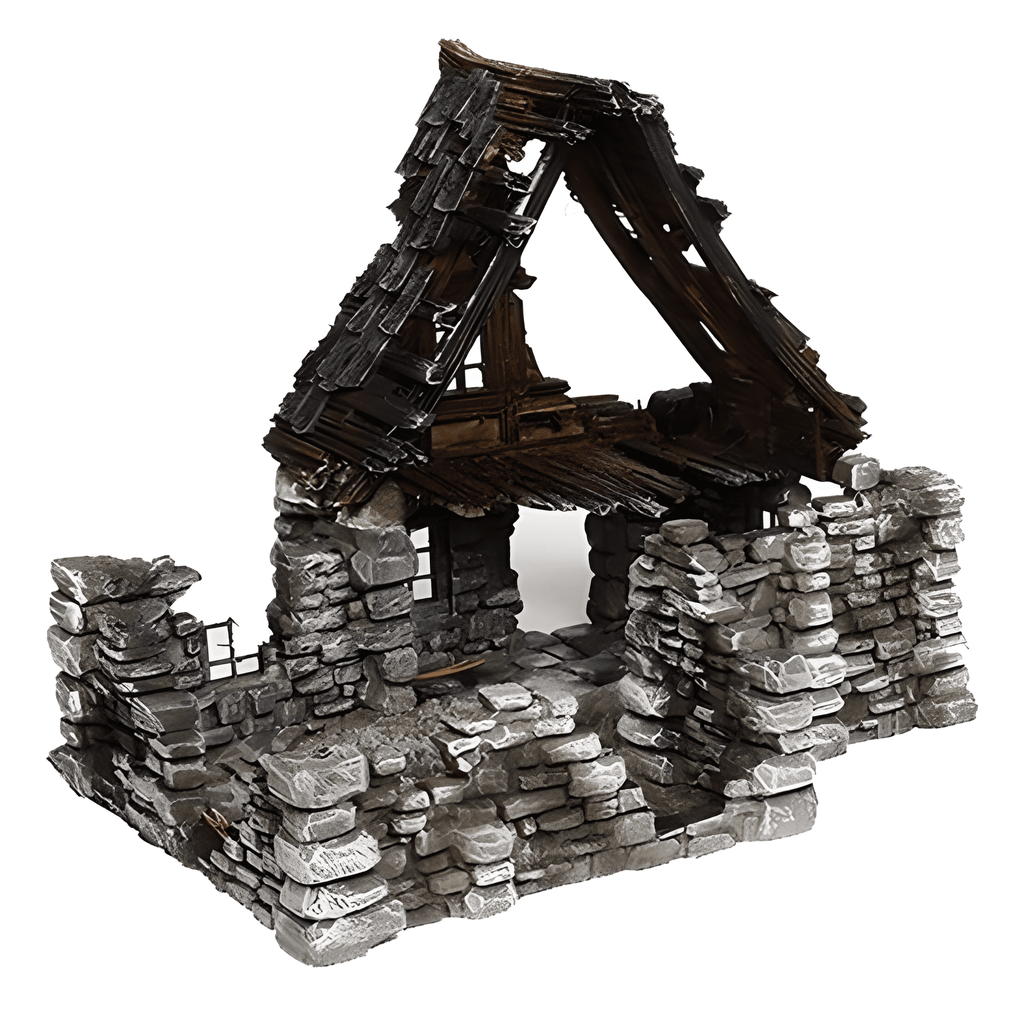 Ruined Medieval House C - 28mm DND/Wargame/RPG Terrain