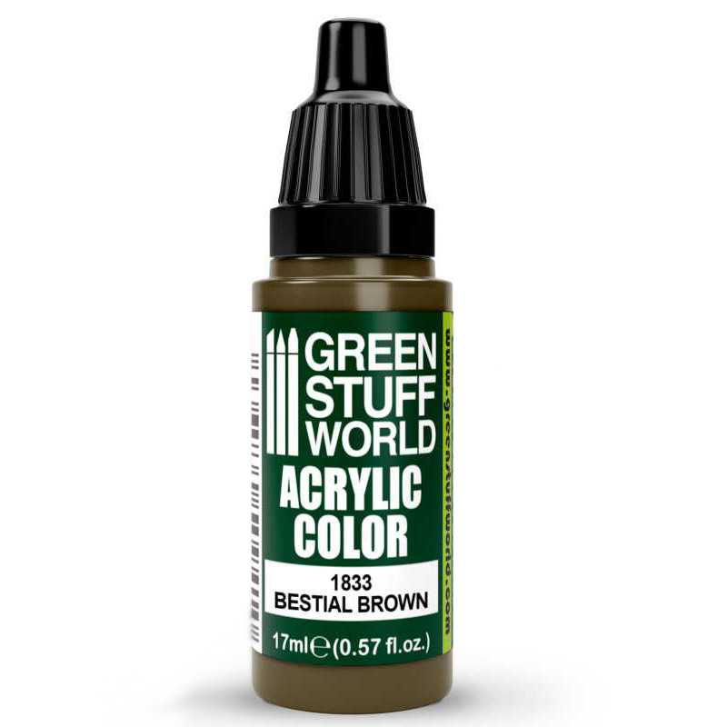 Green Stuff World Acrylic Color Paint - BESTIAL BROWN 17ml