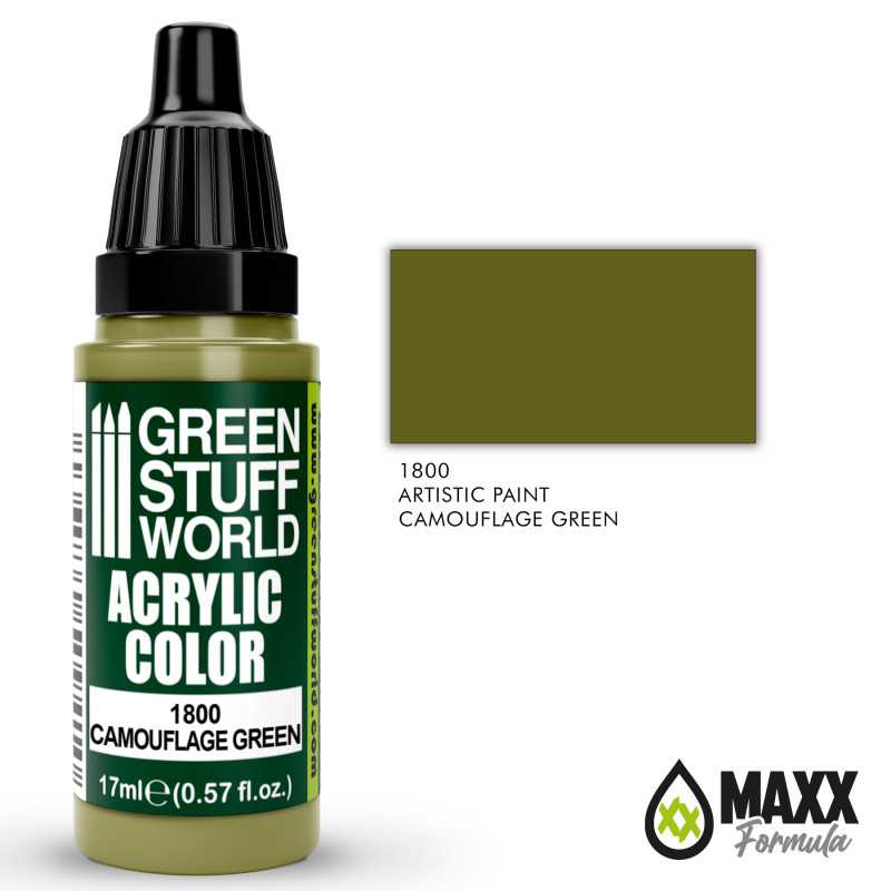 Green Stuff World Acrylic Color Paint - CAMOUFLAGE GREEN 17ml
