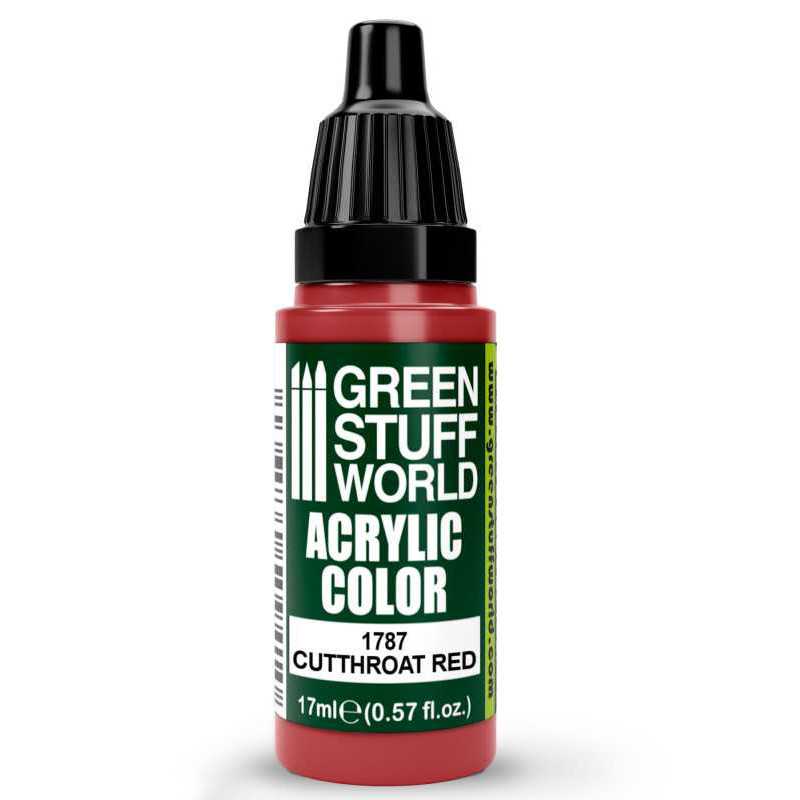 Green Stuff World Acrylic Color Paint - CUTTHROAT RED 17ml