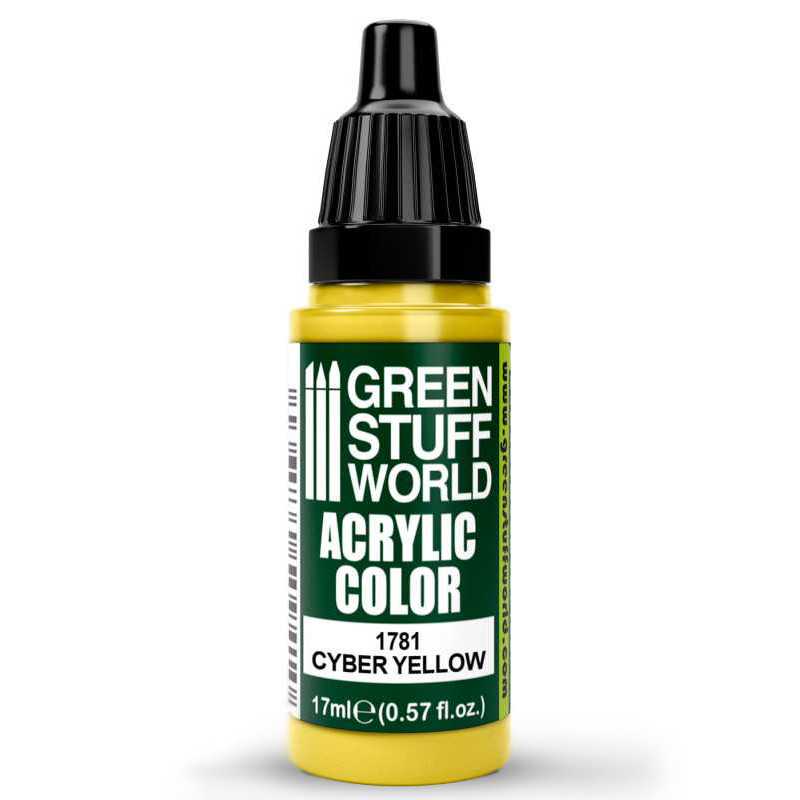 Green Stuff World Acrylic Color Paint - CYBER YELLOW 17ml