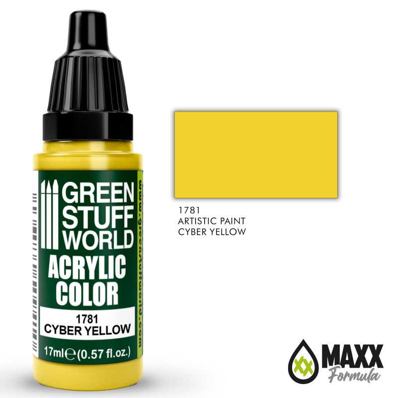 Green Stuff World Acrylic Color Paint - CYBER YELLOW 17ml