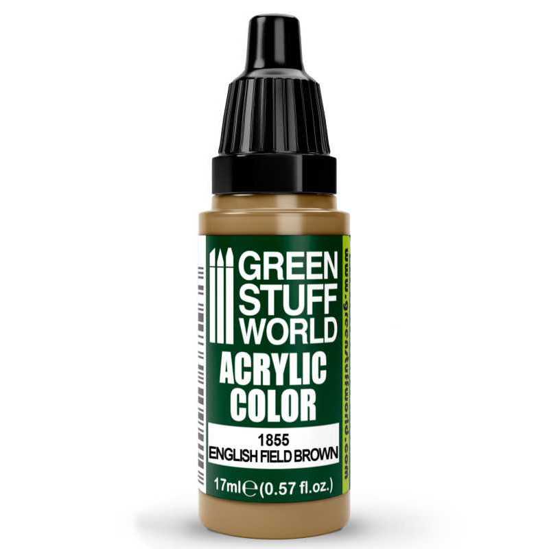 Green Stuff World Acrylic Color Paint - ENGLISH FIELD BROWN 17ml