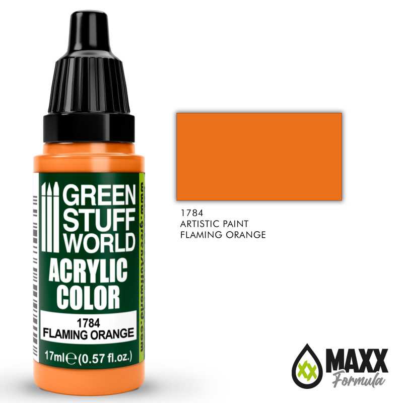 Green Stuff World Acrylic Color Paint - FLAMING ORANGE 17ml