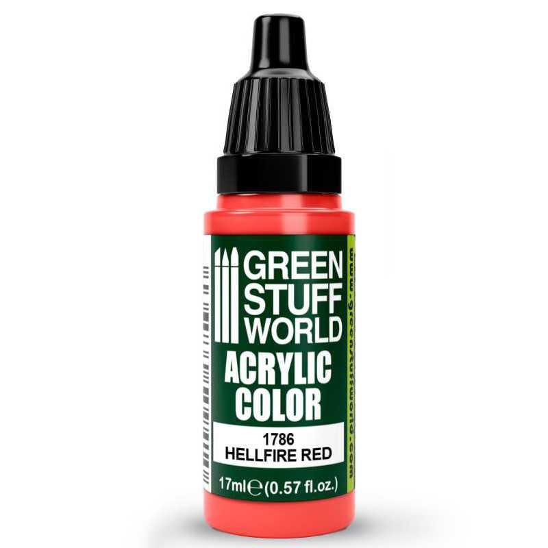 Green Stuff World Acrylic Color Paint - HELLFIRE RED 17ml