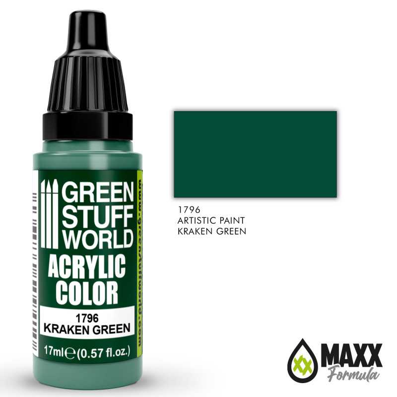 Green Stuff World Acrylic Color Paint - KRAKEN GREEN 17ml