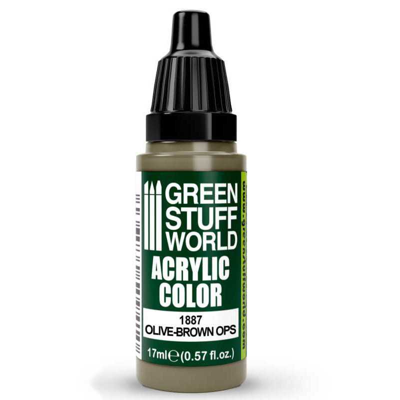 Green Stuff World Acrylic Color Paint - OLIVE-BROWN OPS 17ml