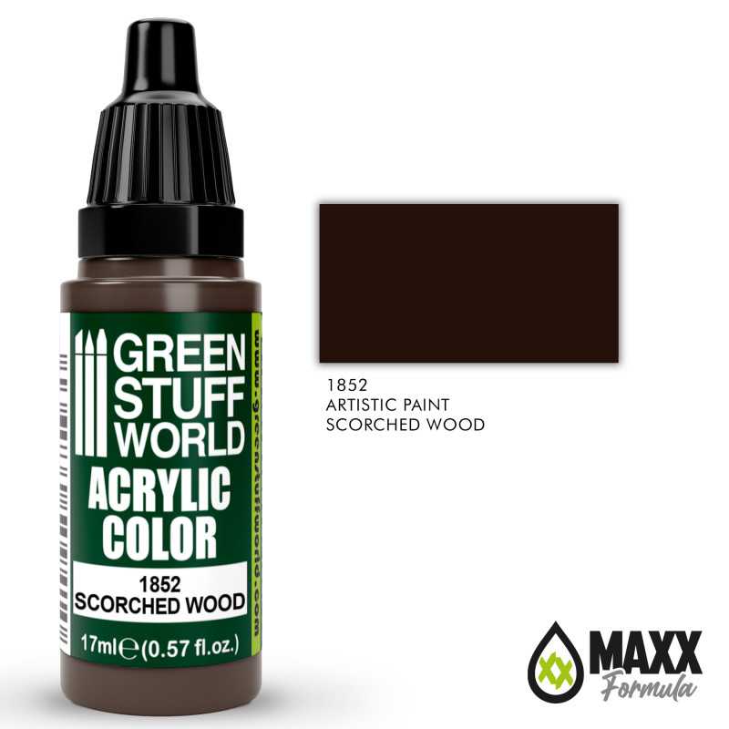 Green Stuff World Acrylic Color Paint - SCORCHED WOOD 17ml