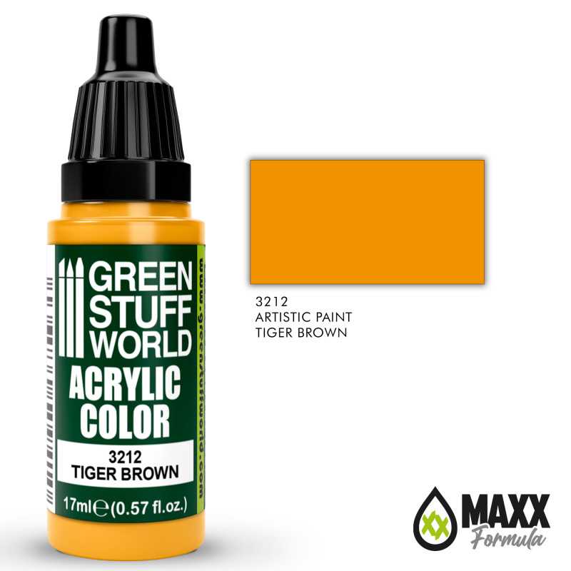 Green Stuff World Acrylic Color Paint - TIGER BROWN 17ml