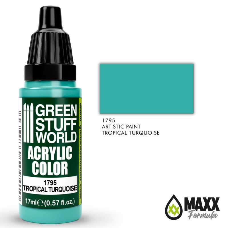 Green Stuff World Acrylic Color Paint - TROPICAL TURQUOISE 17ml