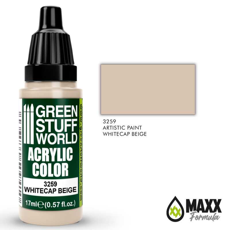 Green Stuff World Acrylic Color Paint - WHITECAP BEIGE 17ml
