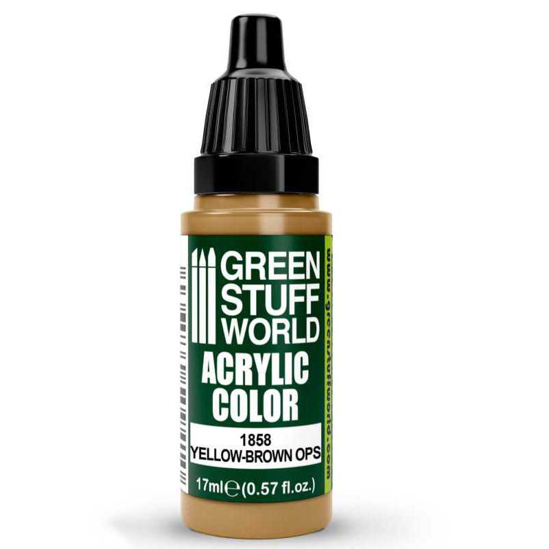 Green Stuff World Acrylic Color Paint - YELLOW-BROWN OPS 17ml